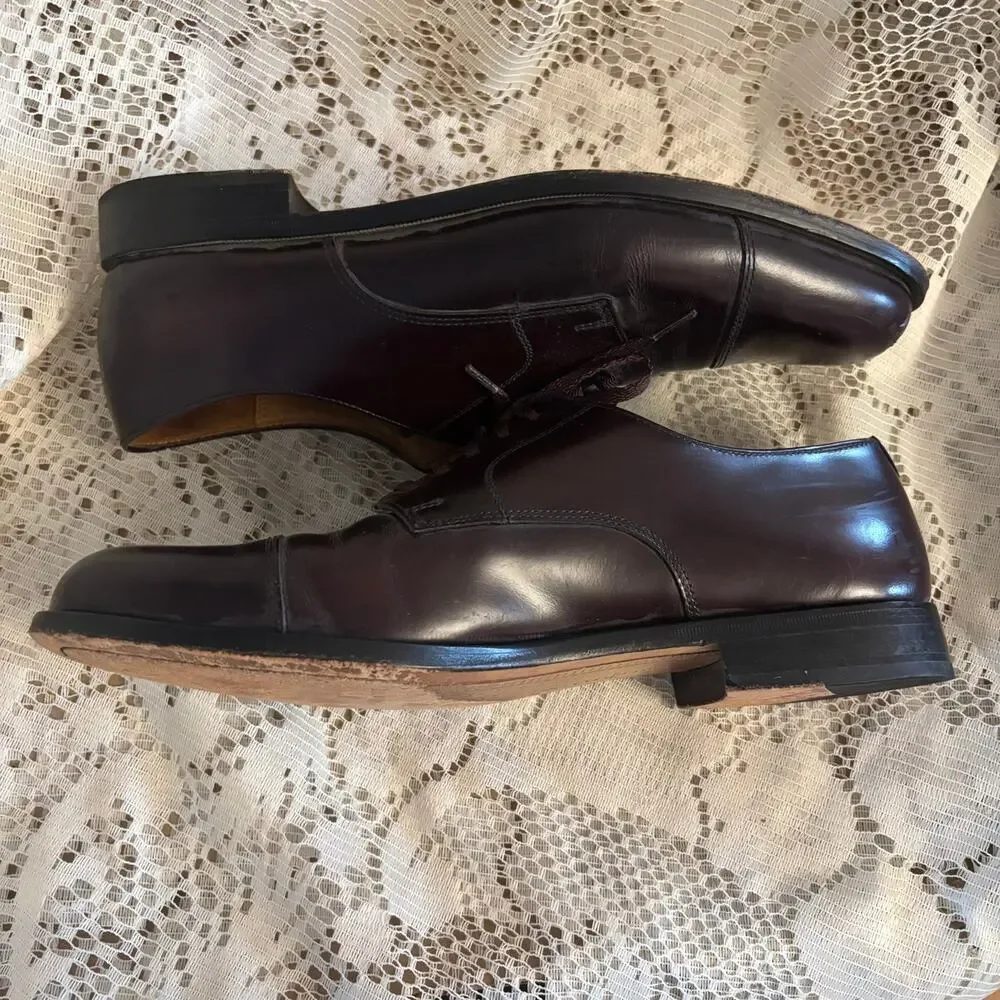 Cole Haan Men's US 10.5 Dark Burgundy Cap-Toe Oxford Shoes